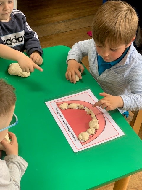 couinting teeth playdough